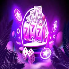 Latar gelap slot bergaya futuristik dengan efek cahaya